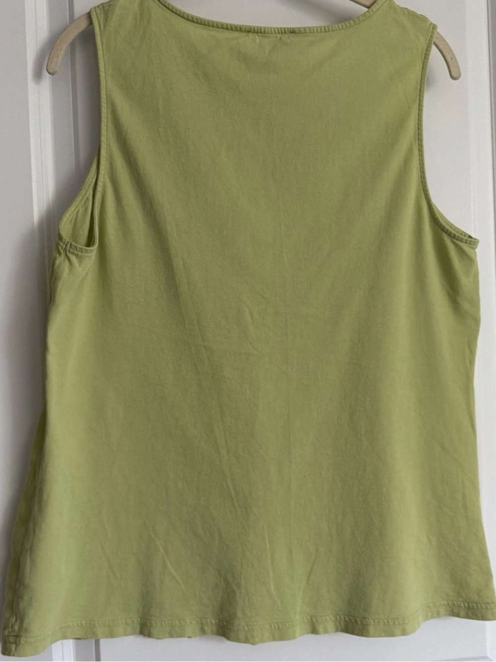 Coldwater Creek Lime Green Crochet-Trim Linen Tank - Picture 3 of 4